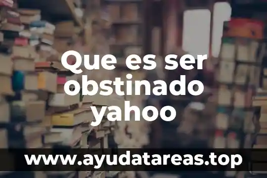 Que es ser obstinado yahoo