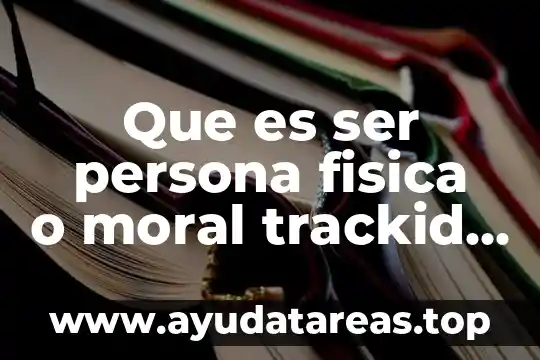 Que es ser persona fisica o moral trackid sp-006