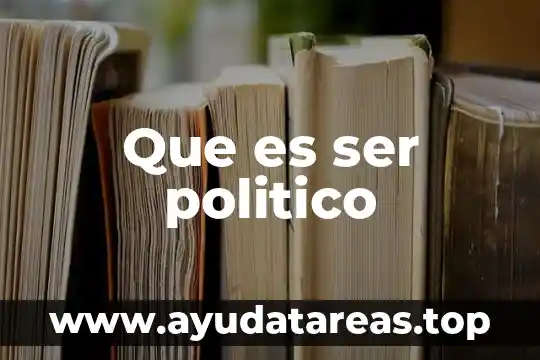 Que es ser politico