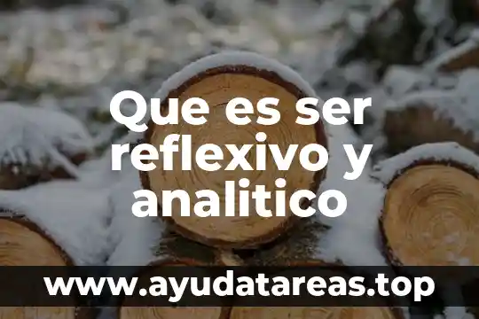 Que es ser reflexivo y analitico