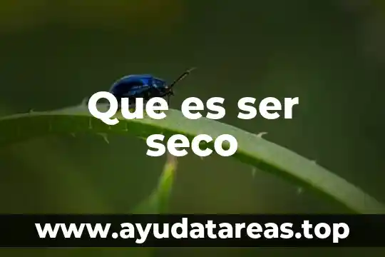 Que es ser seco