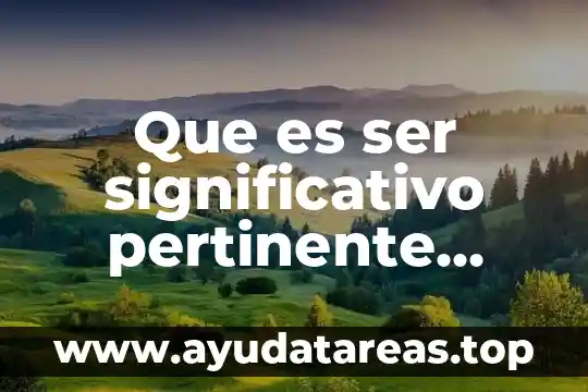 Que es ser significativo pertinente factible y viable