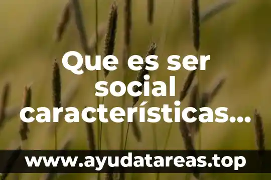 Que es ser social características e importancia en ciencias sociales