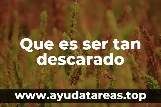 Que es ser tan descarado