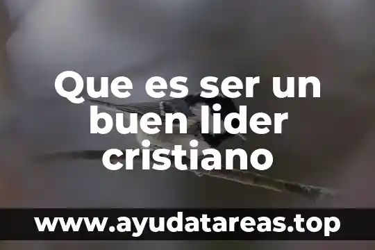 Que es ser voluble significado 4 Que es ser un buen lider cristiano