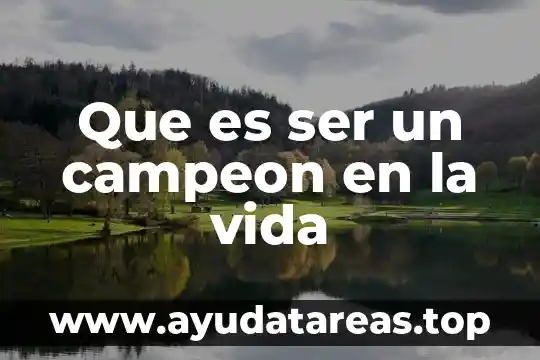 Que es vivir la vida en gracia 5 Que es ser un campeon en la vida