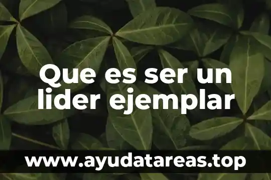 Qué es ser arrimado 4 Que es ser un lider ejemplar