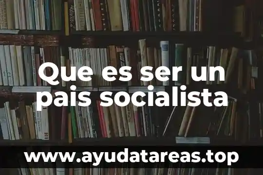 Que es ser un pais socialista