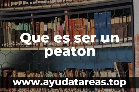 Que es ser un peaton