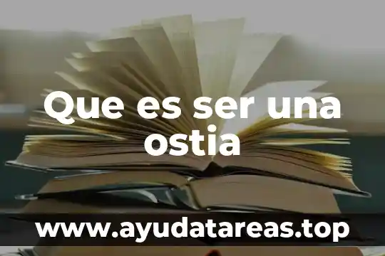 Que es ser una ostia