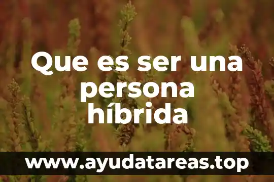Que es ser una persona híbrida