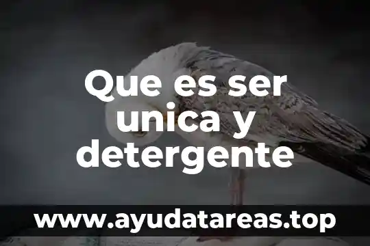 Que es ser unica y detergente