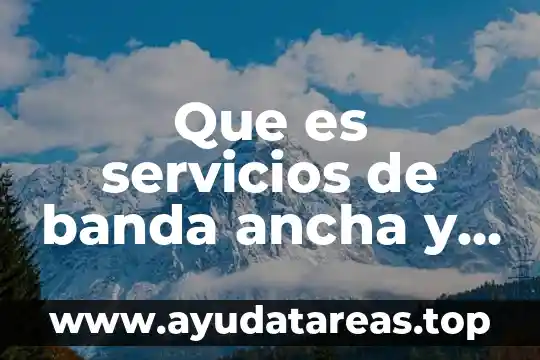 Que es una banda transportadora y tipos 5 Que es servicios de banda ancha y para que sirve