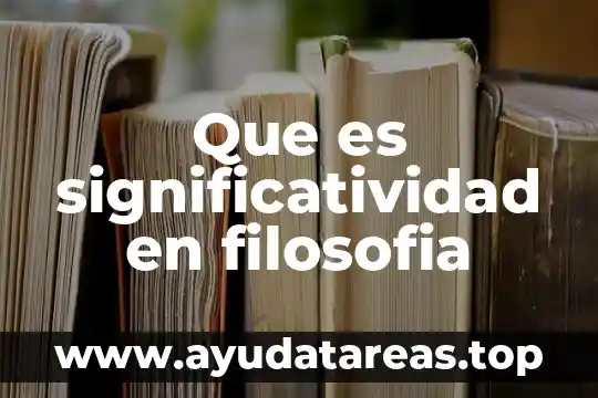 Que es significatividad en filosofia