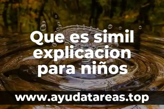 Que es simil explicacion para niños
