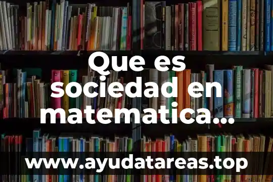 Que es sociedad en matematica financiera