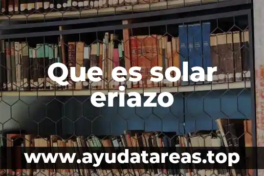 Que es solar eriazo