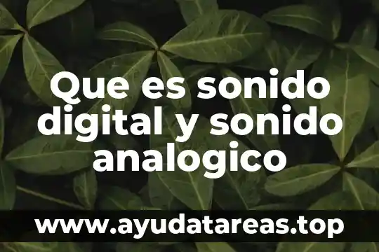 Formulario digital que es 3 Que es sonido digital y sonido analogico