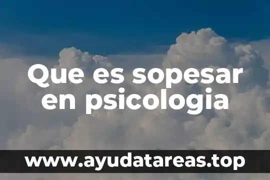 Que es sopesar en psicologia