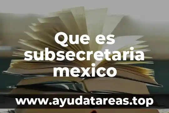 Que es subsecretaria mexico