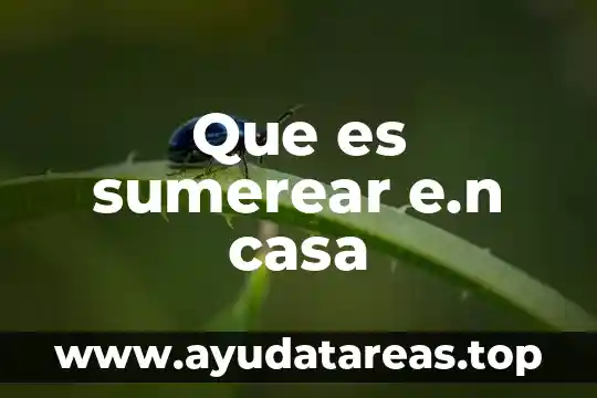 Que es sumerear e.n casa
