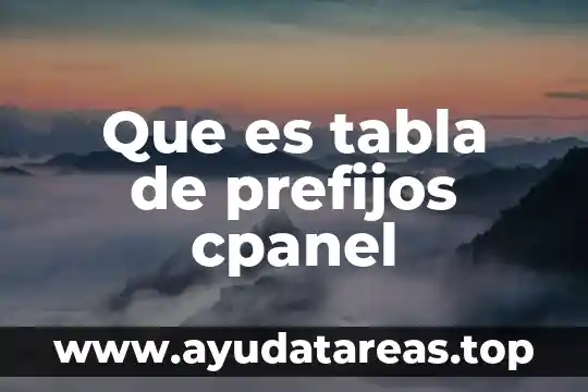 Que es tabla de prefijos cpanel