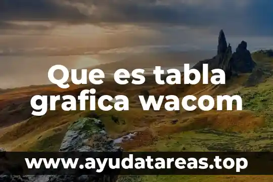 Que es representación grafica sistematizada 5 Que es tabla grafica wacom