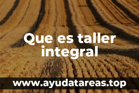 Que es ser maestra sombra 6 Que es taller integral