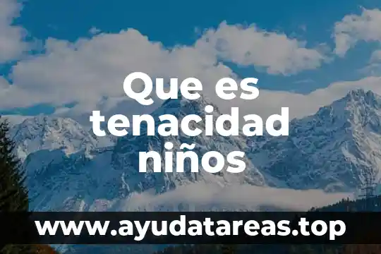 Que es tenacidad niños