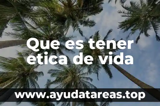 Que es tener una filosofia propia 4 Que es tener etica de vida