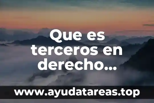 Que es terceros en derecho procesal