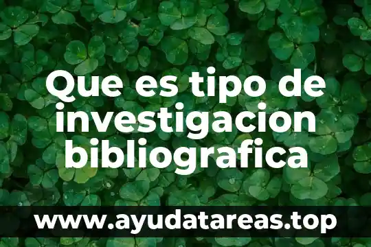 Que es tipo de investigacion bibliografica