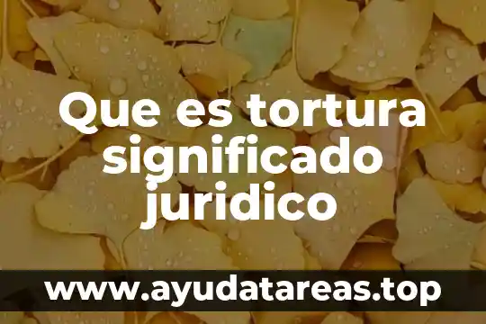 Que es un nexo juridico entre trabajadores 3 Que es tortura significado juridico