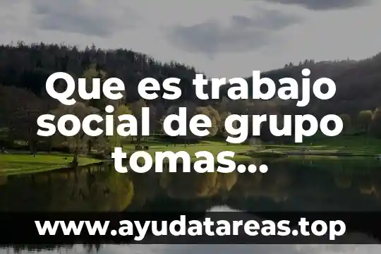 Que es trabajo social de grupo tomas fernandez