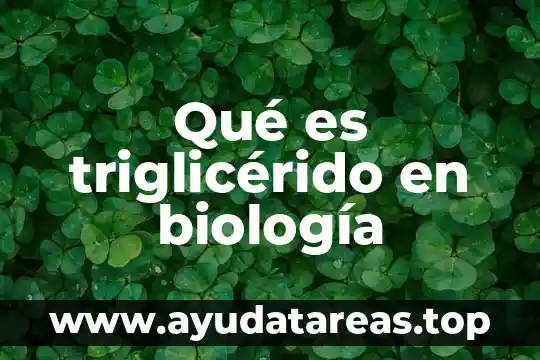 Qué es triglicérido en biología