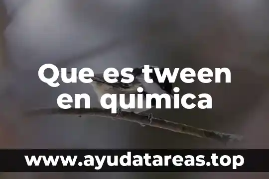 Que es el número de oxidación en quimica 3 Que es tween en quimica