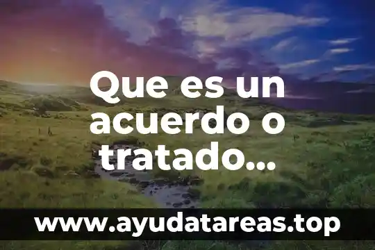 Que es un acuerdo o tratado internacional