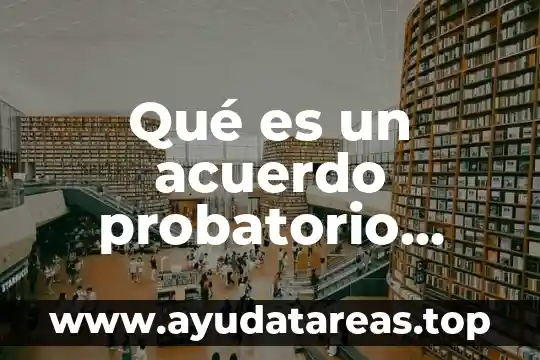 Qué es un acuerdo probatorio ejemplos