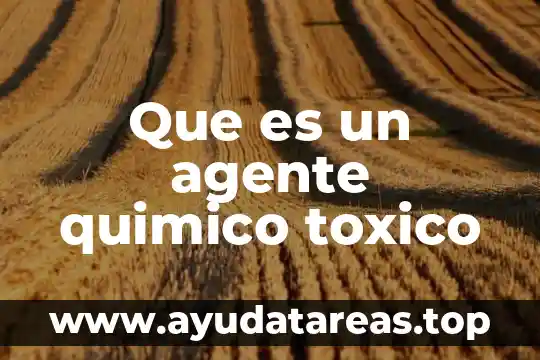 Que es un agente quimico toxico