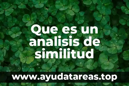 Que es un analisis de similitud