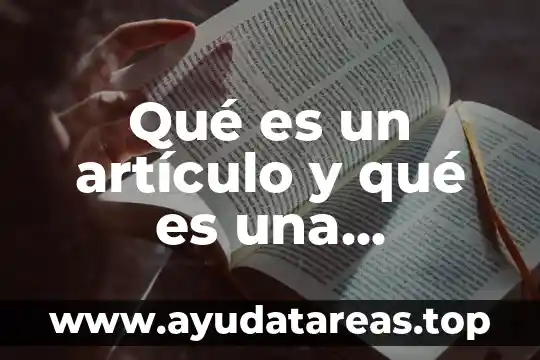 Qué es un artículo y qué es una garantía