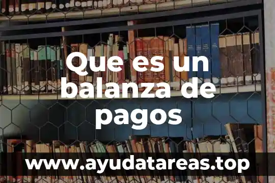Que es un balanza de pagos