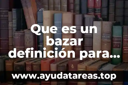 Que es un tigre para niños 3 Que es un bazar definición para niños