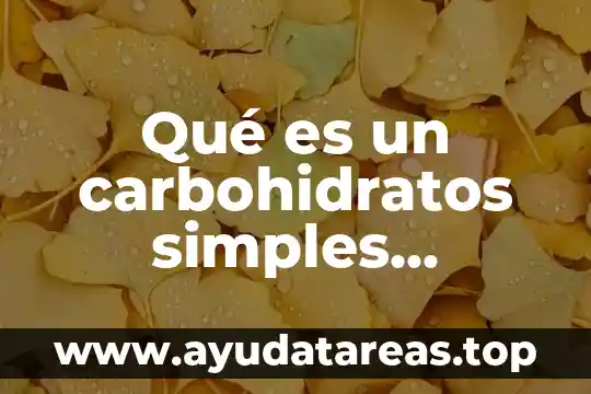 Qué es un carbohidratos simples saludables