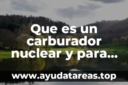 Que es el termo cople de un calentador de agua 6 Que es un carburador nuclear y para que sirve