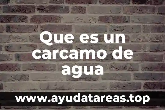 Francas de agua que es 3 Que es un carcamo de agua