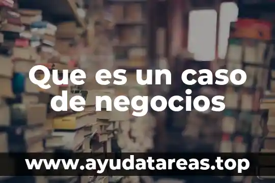 Que es un caso de negocios