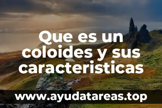Que es la descripcion sus caracteristicas y sus tipos 4 Que es un coloides y sus caracteristicas