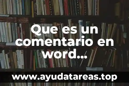 Que es nombre word 8 Que es un comentario en word definicion