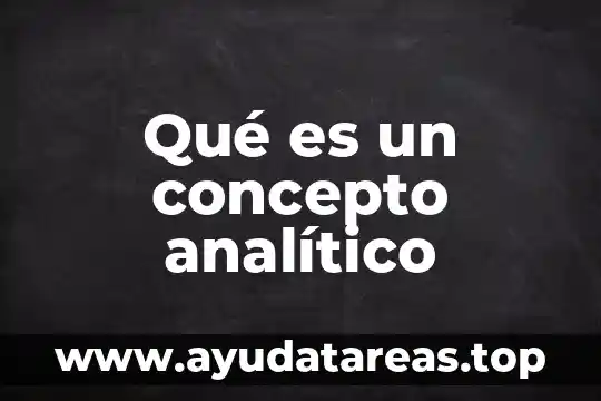 Qué es un concepto analítico